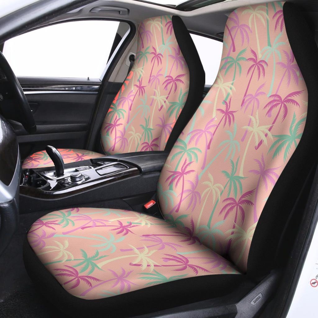 Pink Palm Tree Hawaiian Print Car Seat Covers-grizzshop