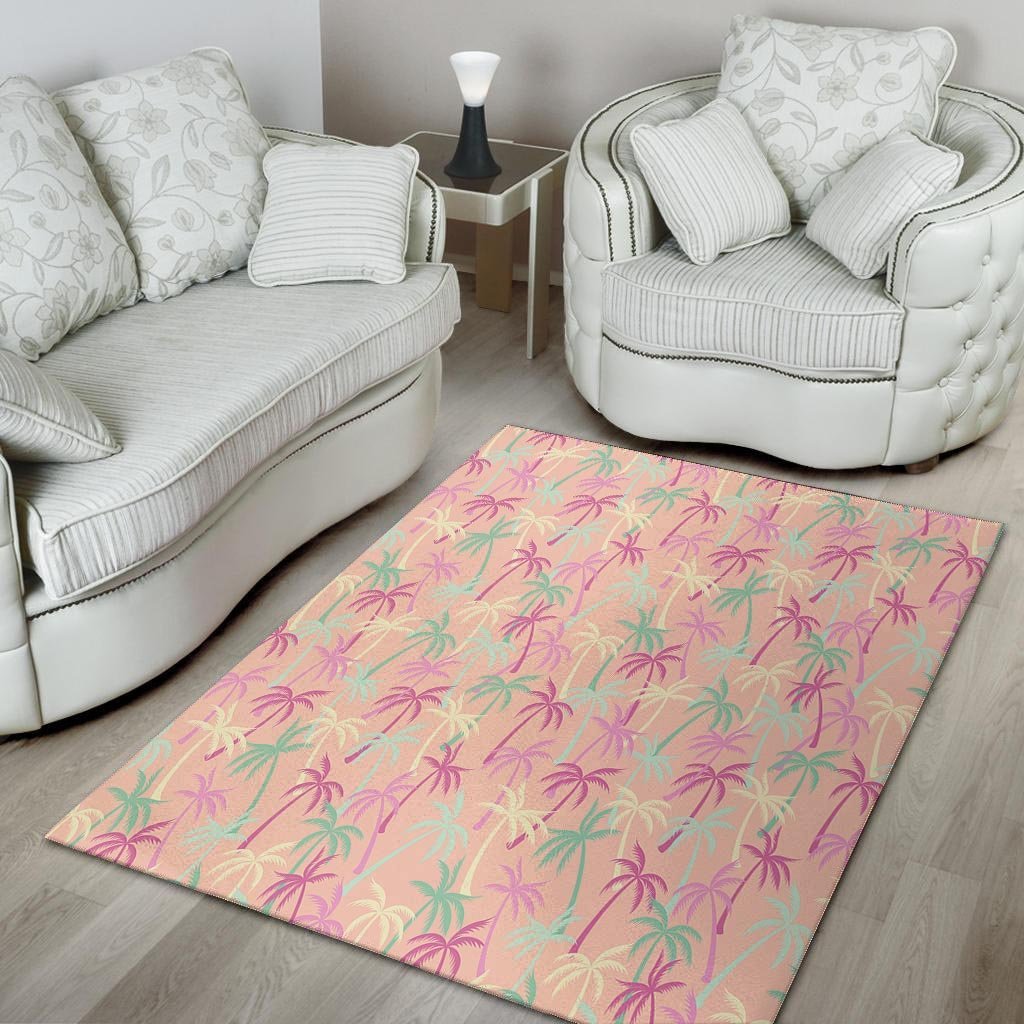 Pink Palm Tree Hawaiian Print Floor Mat-grizzshop