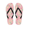 Pink Palm Tree Hawaiian Print Men's Flip Flops-grizzshop