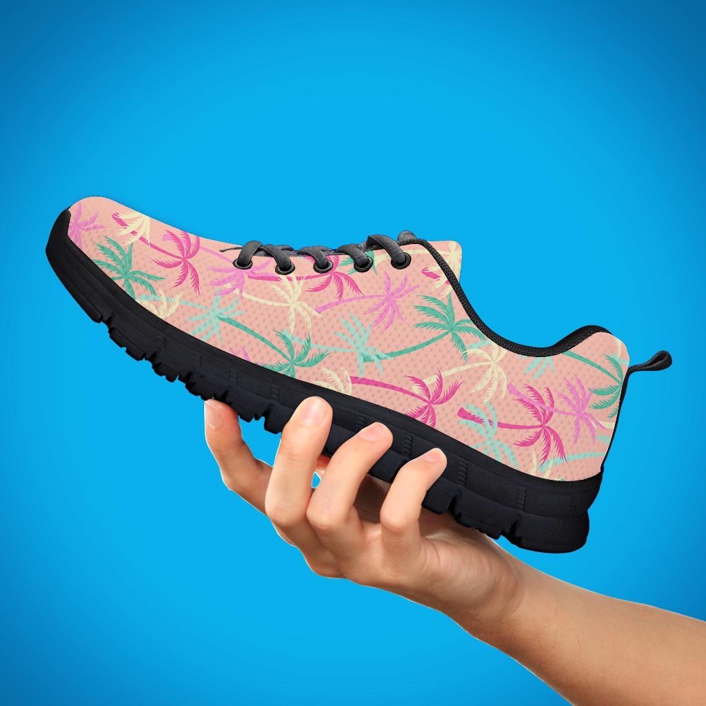 Pink Palm Tree Hawaiian Print Men's Sneakers-grizzshop