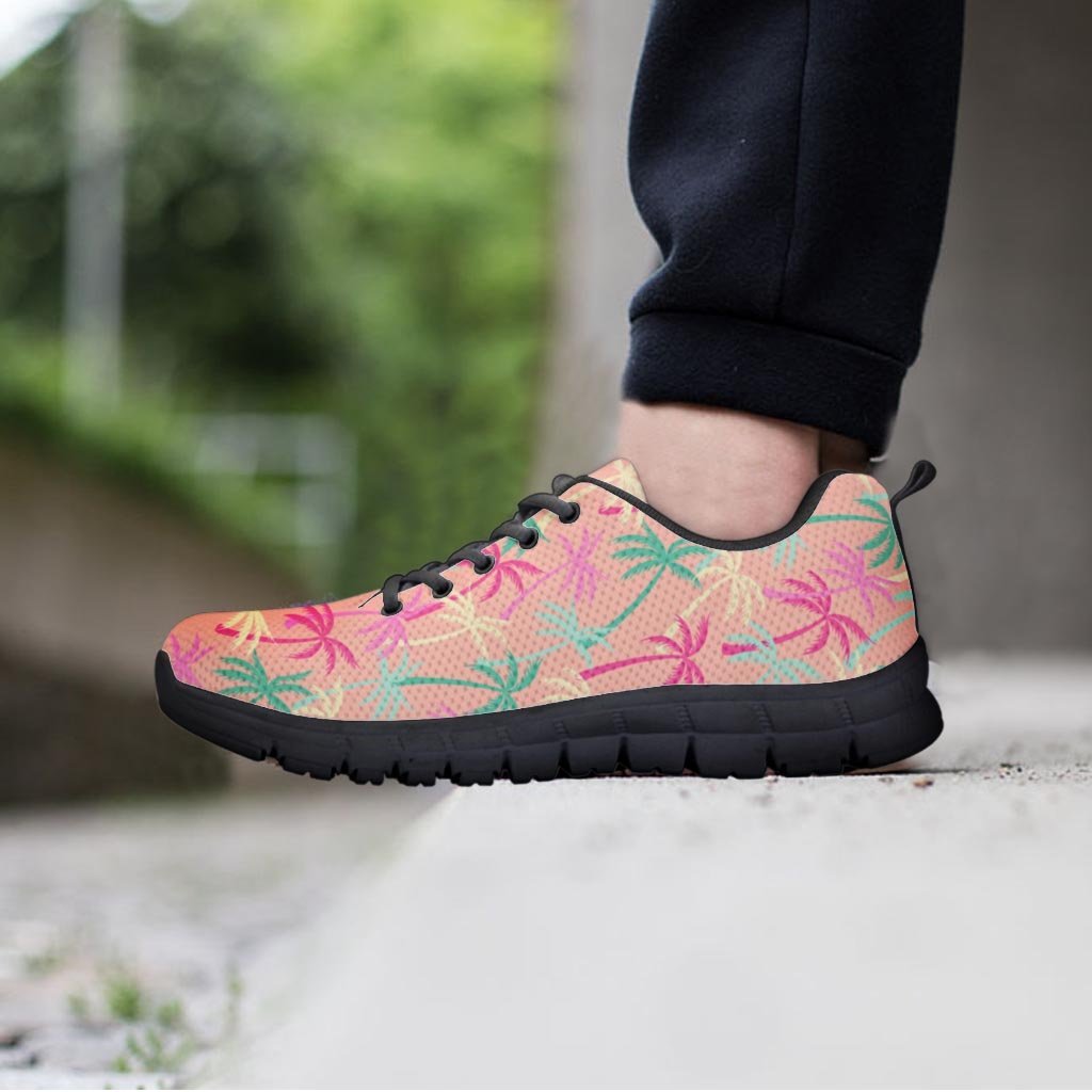 Pink Palm Tree Hawaiian Print Men's Sneakers-grizzshop