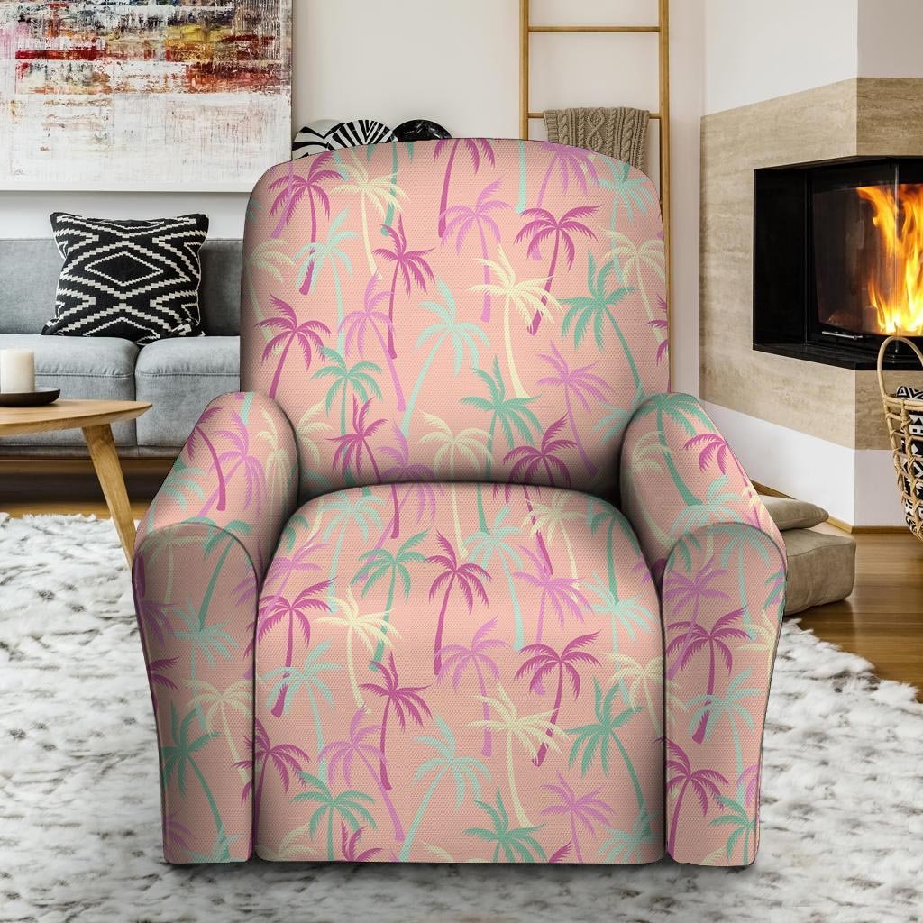 Pink Palm Tree Hawaiian Print Recliner Cover-grizzshop