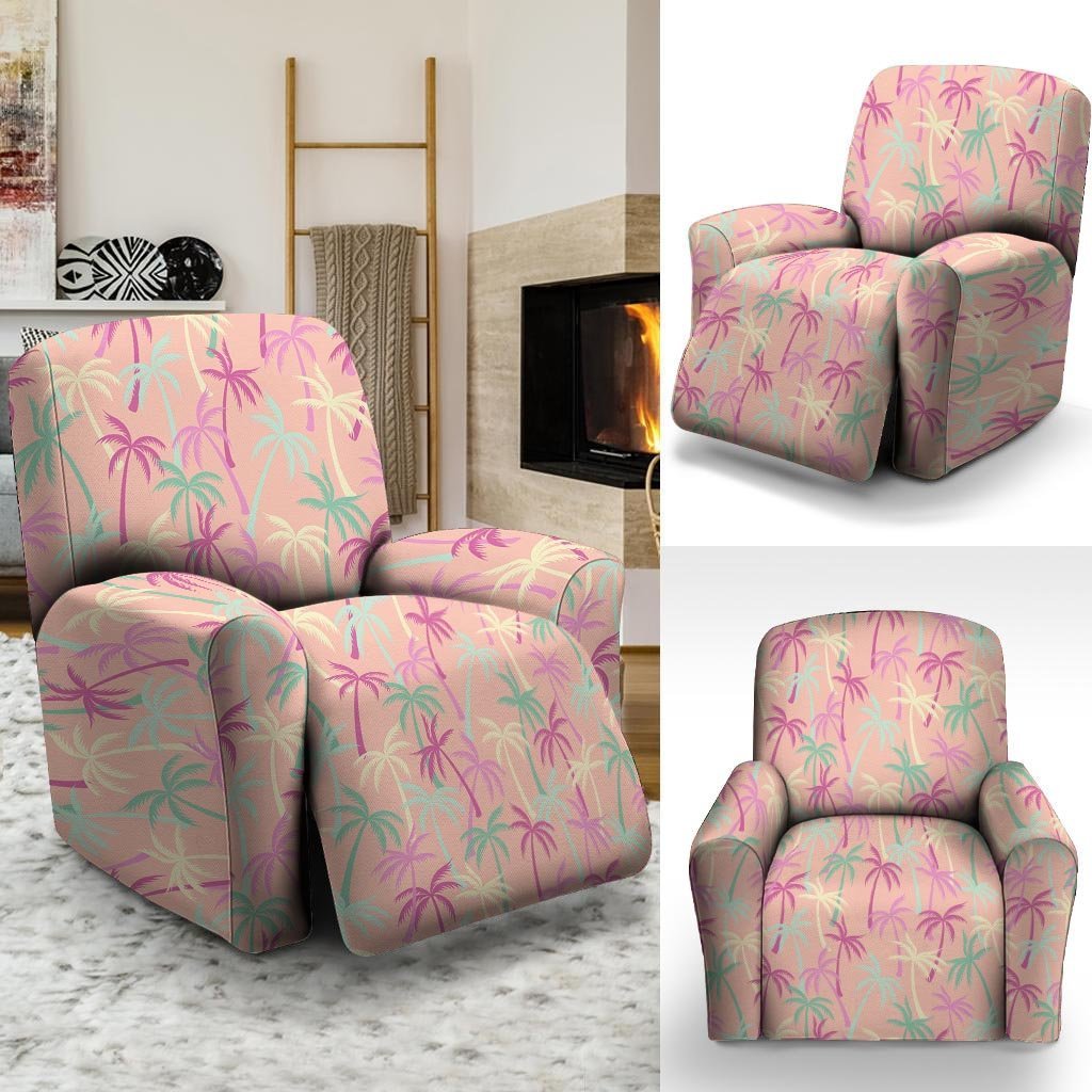 Pink Palm Tree Hawaiian Print Recliner Cover-grizzshop