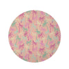 Pink Palm Tree Hawaiian Print Round Rug-grizzshop