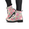 Pink Palm Tree Hawaiian Print Women's Boots-grizzshop