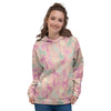 Pink Palm Tree Hawaiian Print Women's Hoodie-grizzshop