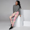 Pink Palm Tree Hawaiian Print Women's Joggers-grizzshop