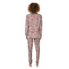 Pink Palm Tree Hawaiian Print Women's Pajamas-grizzshop