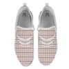 Pink Pastel And Black Tattersall Print White Athletic Shoes-grizzshop