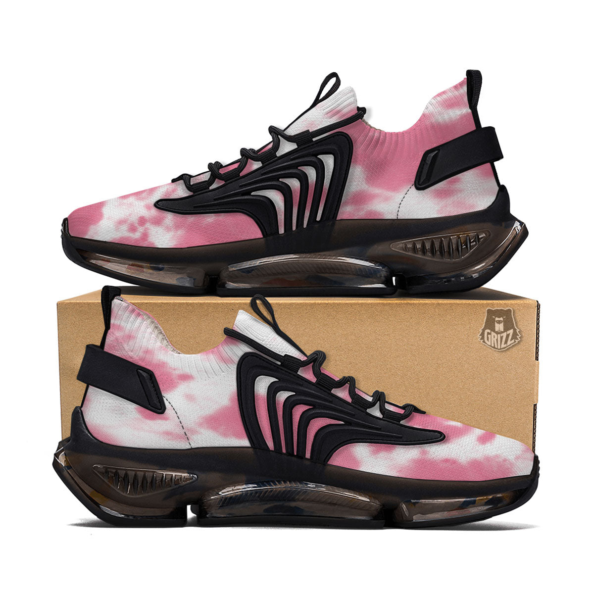 Pink Pastel And White Cow Print Black Gym Shoes-grizzshop
