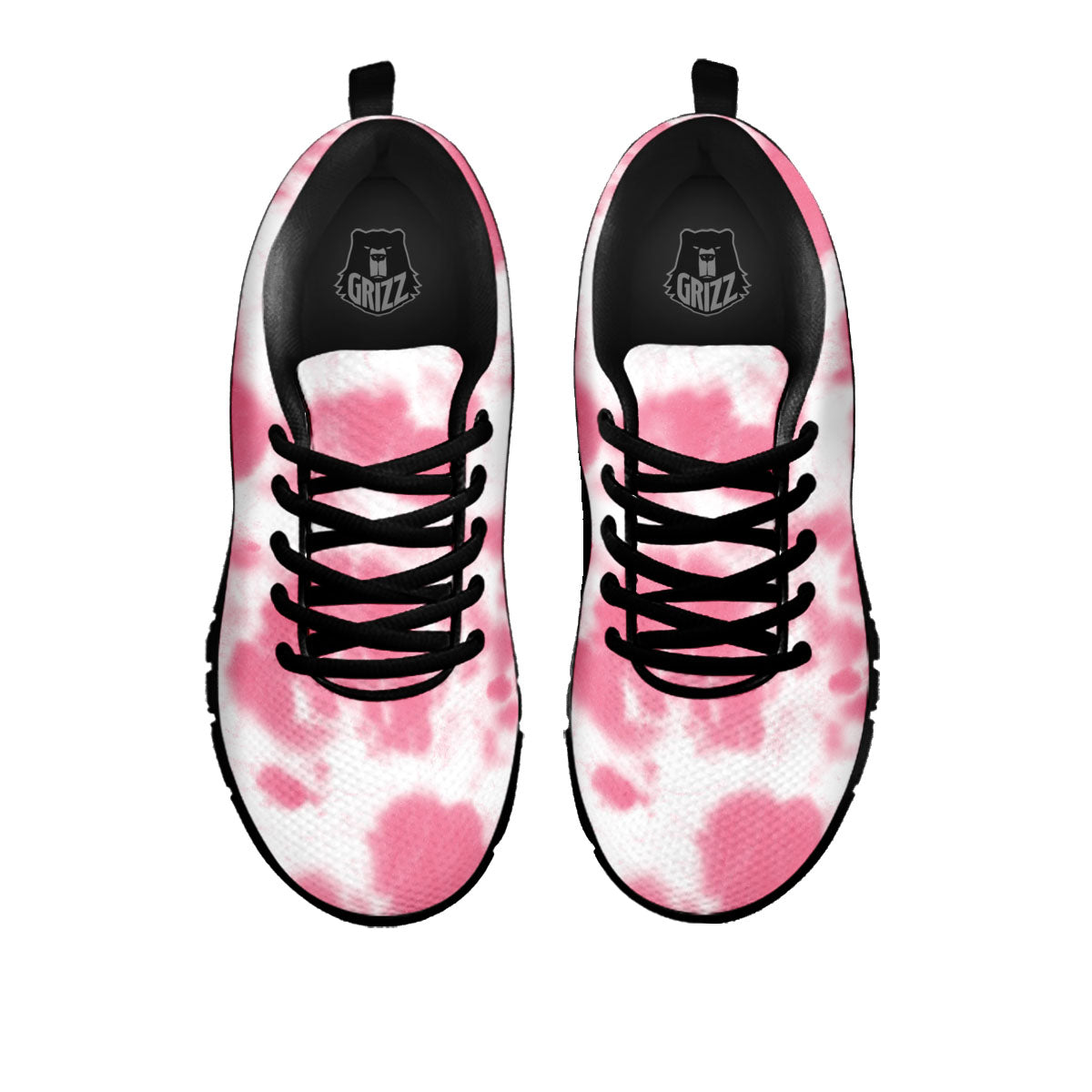 Pink Pastel And White Cow Print Black Sneaker-grizzshop