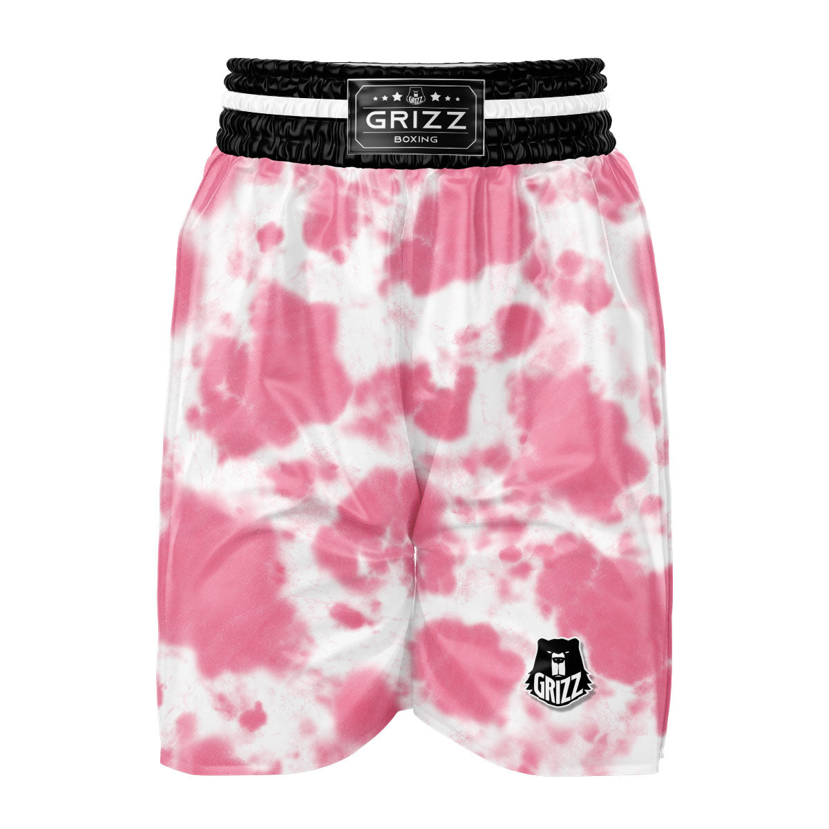 Pink Pastel And White Cow Print Boxing Shorts-grizzshop