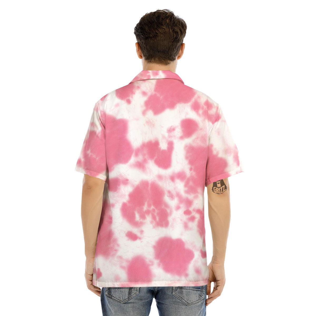 Pink Pastel And White Cow Print Men's Hawaiian Shirt-grizzshop