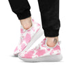 Pink Pastel And White Cow Print White Athletic Shoes-grizzshop