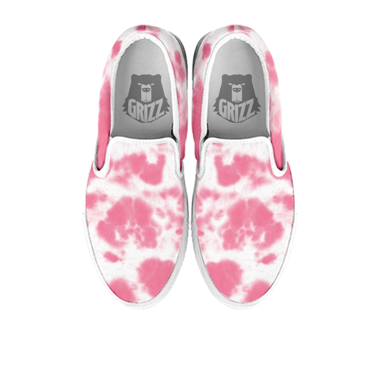 Pink Pastel And White Cow Print White Slip On Shoes-grizzshop