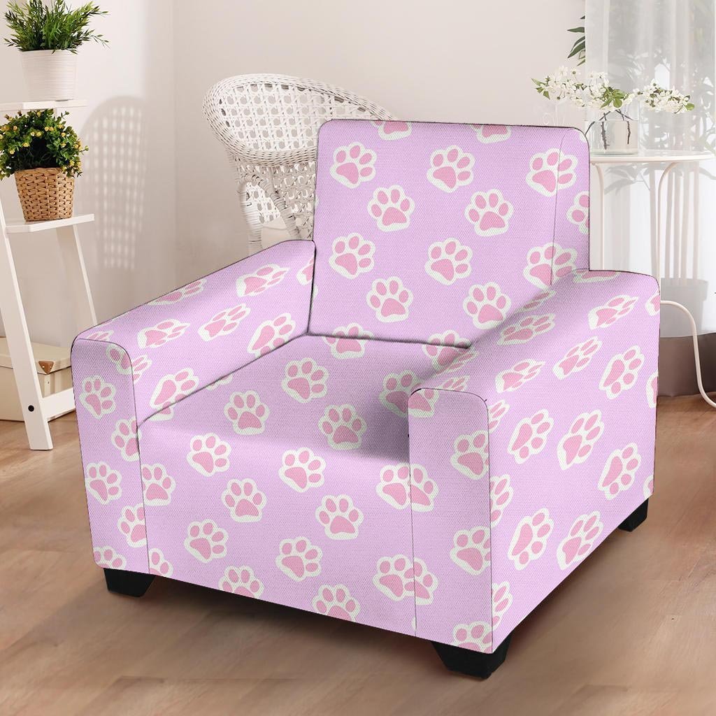 Pink Pastel Paw Armchair Cover-grizzshop