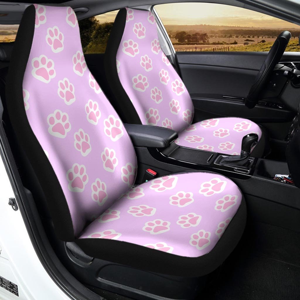 Pink Pastel Paw Car Seat Covers-grizzshop