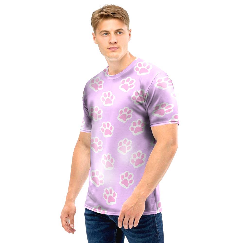 Pink Pastel Paw Men T Shirt-grizzshop