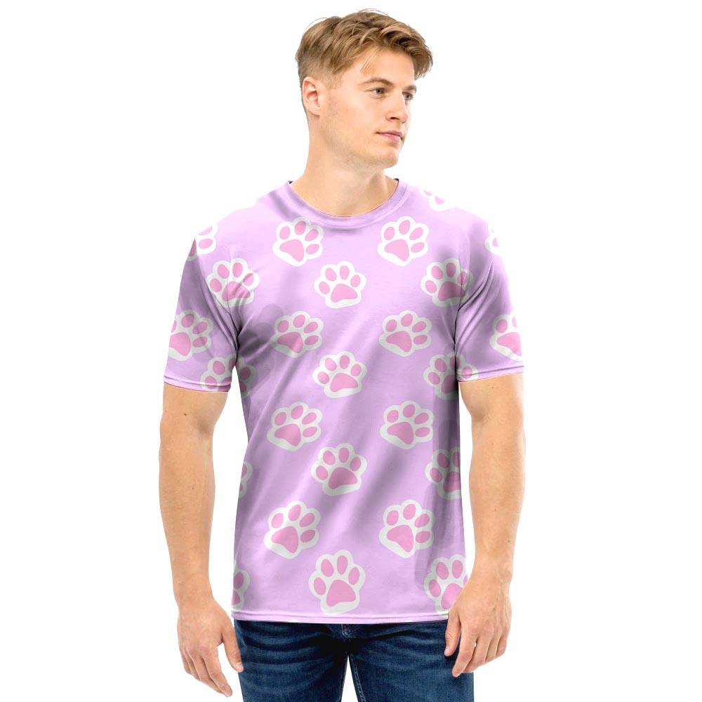 Pink Pastel Paw Men T Shirt-grizzshop