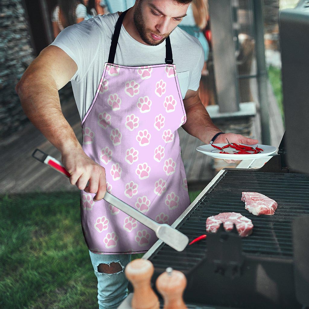 Pink Pastel Paw Men's Apron-grizzshop