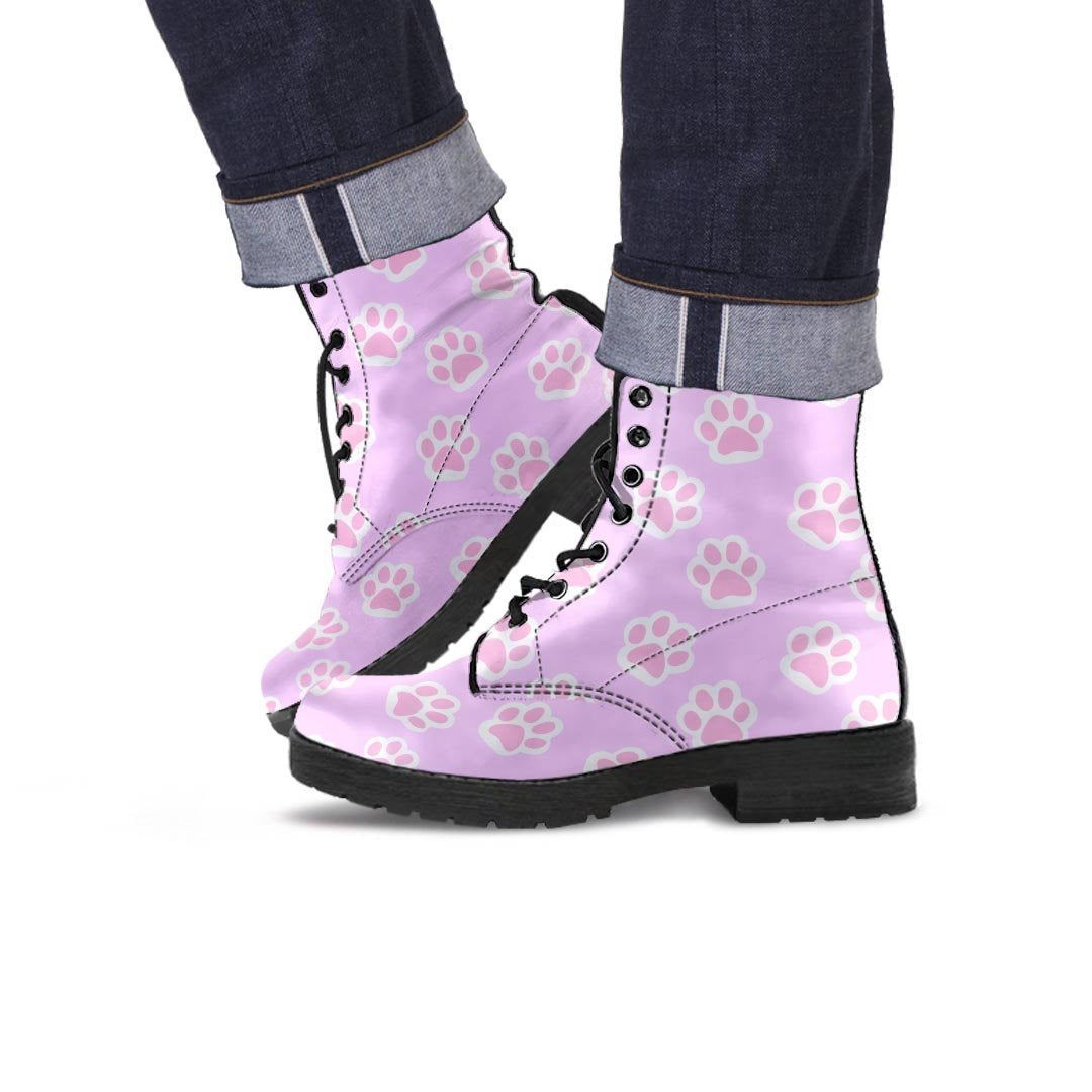 Pink Pastel Paw Men's Boots-grizzshop