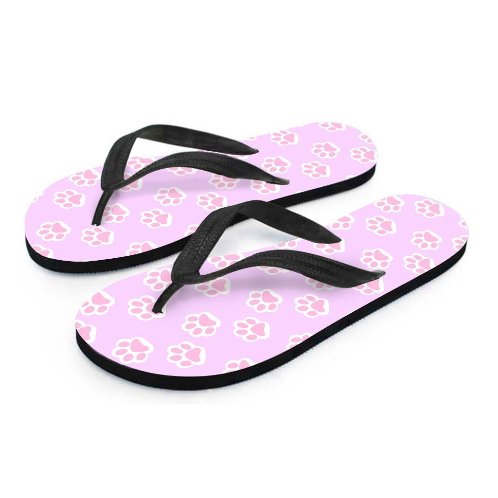 Pink Pastel Paw Men's Flip Flops-grizzshop