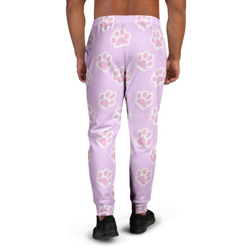 Pink Pastel Paw Men's Joggers-grizzshop