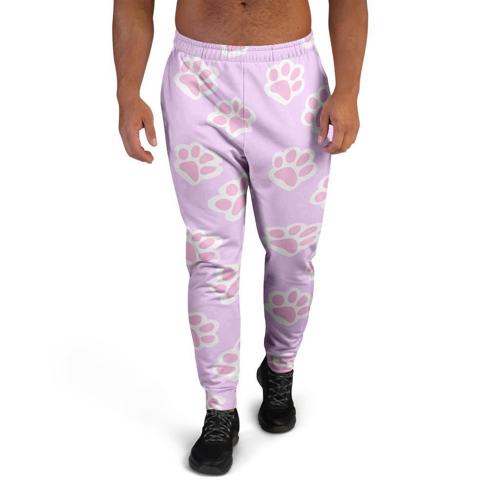 Pink Pastel Paw Men's Joggers-grizzshop