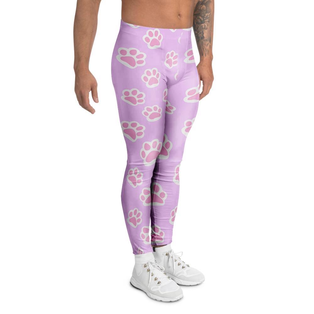 Pink Pastel Paw Men's Leggings-grizzshop