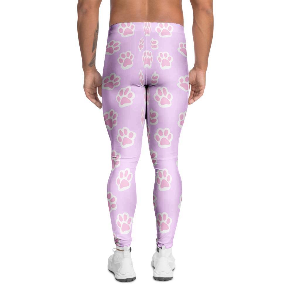 Pink Pastel Paw Men's Leggings-grizzshop
