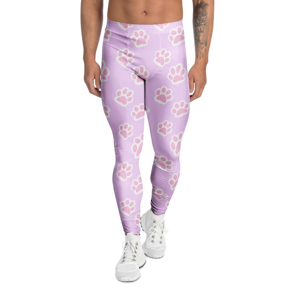 Pink Pastel Paw Men's Leggings-grizzshop