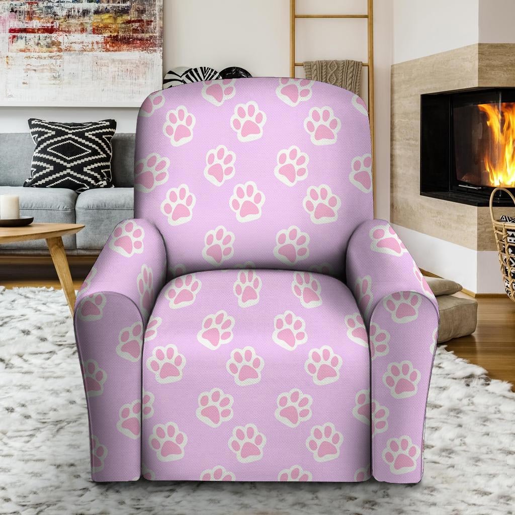 Pink Pastel Paw Recliner Cover-grizzshop