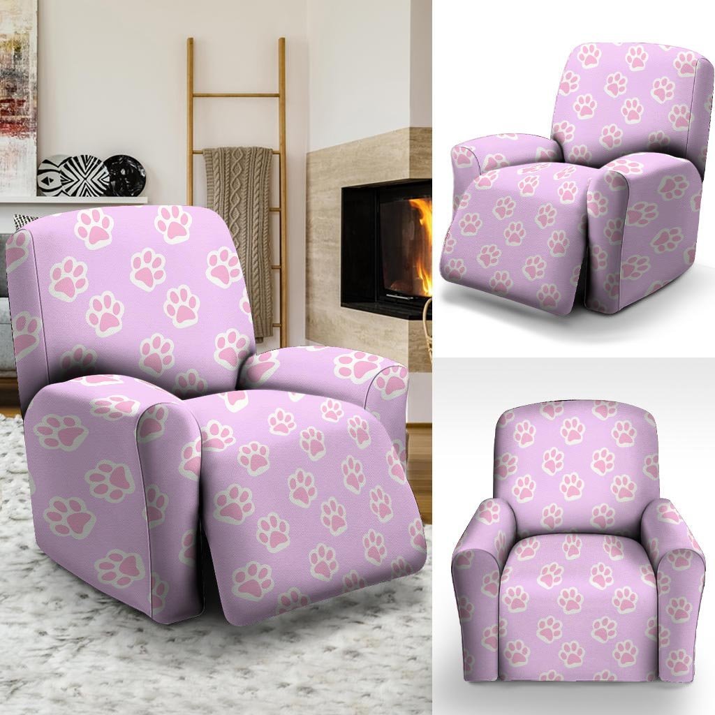 Pink Pastel Paw Recliner Cover-grizzshop