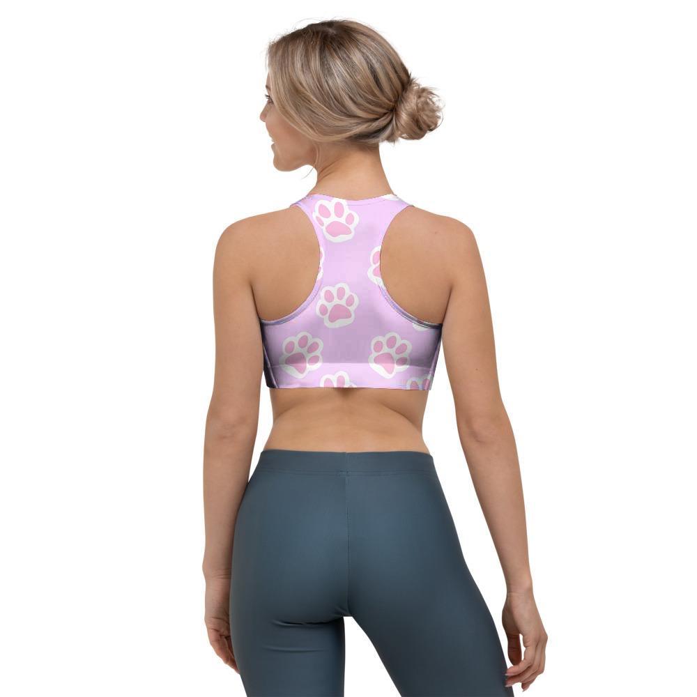 Pink Pastel Paw Sports Bra-grizzshop