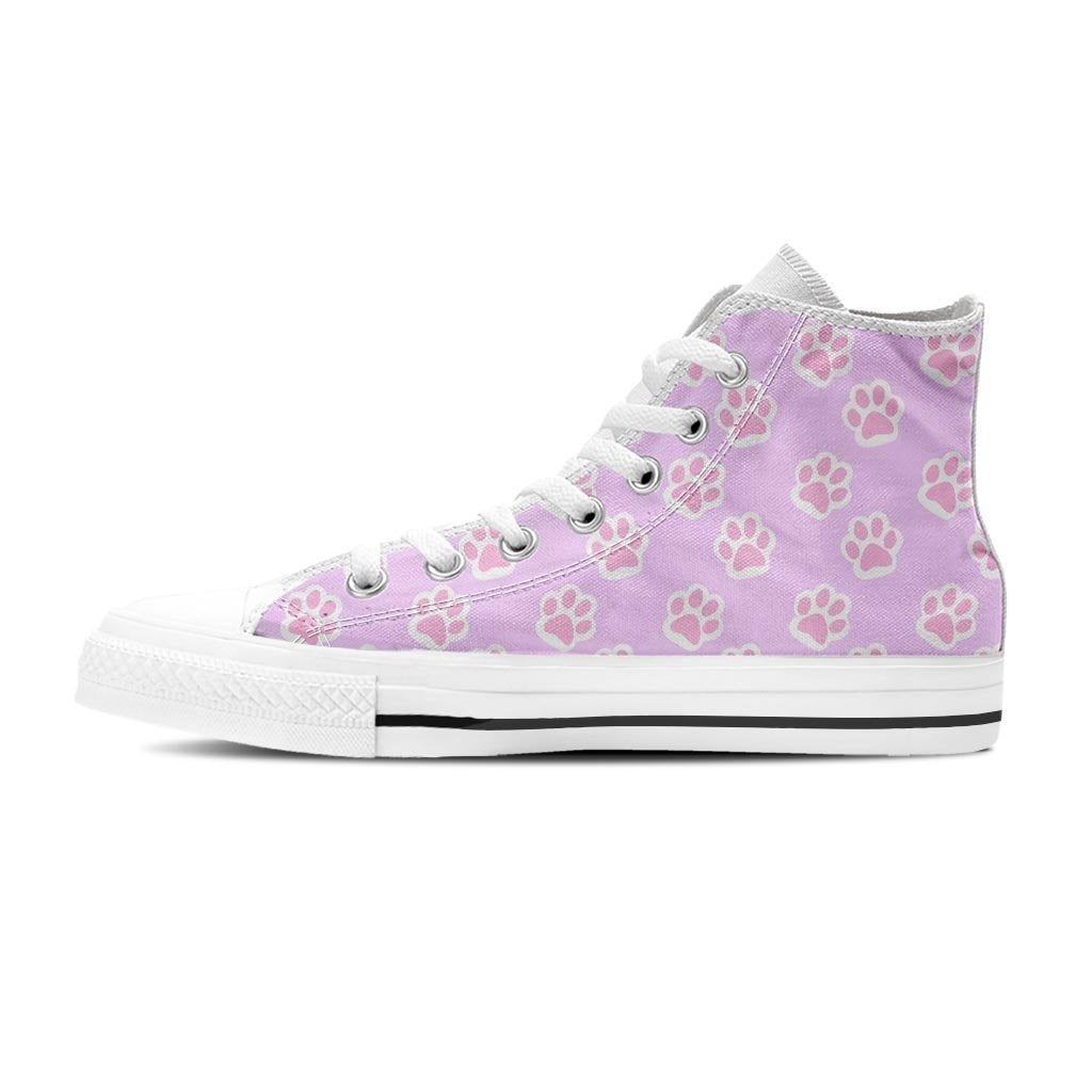 Pink Pastel Paw Women's High Top Shoes-grizzshop