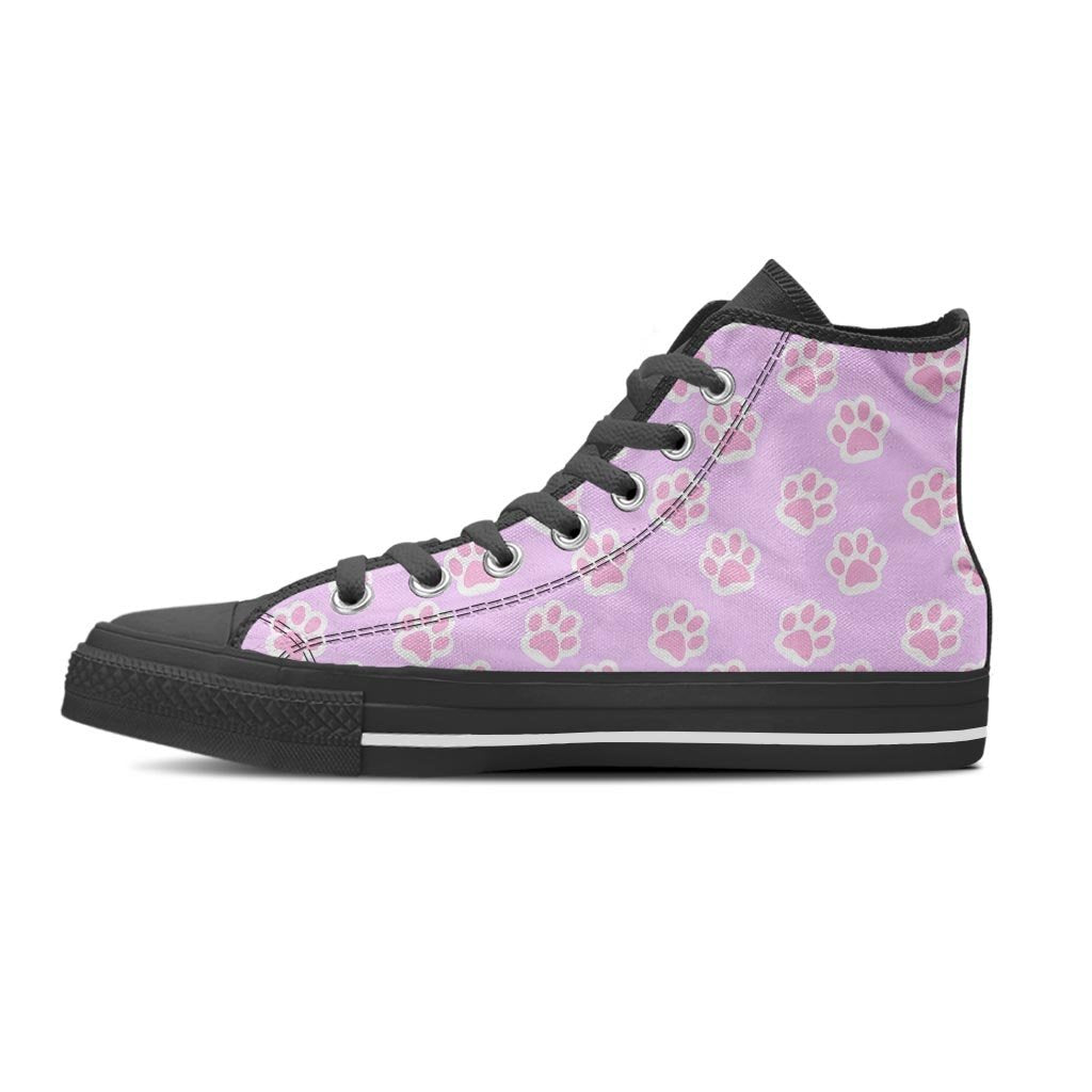 Pink Pastel Paw Women's High Top Shoes-grizzshop