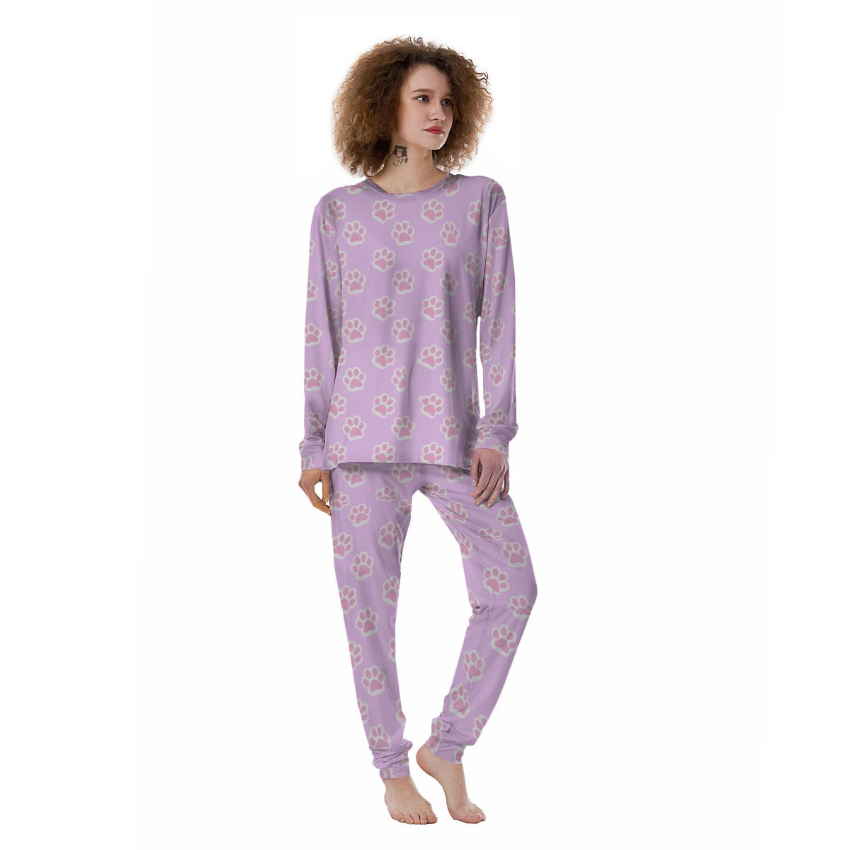 Pink Pastel Paw Women's Pajamas-grizzshop