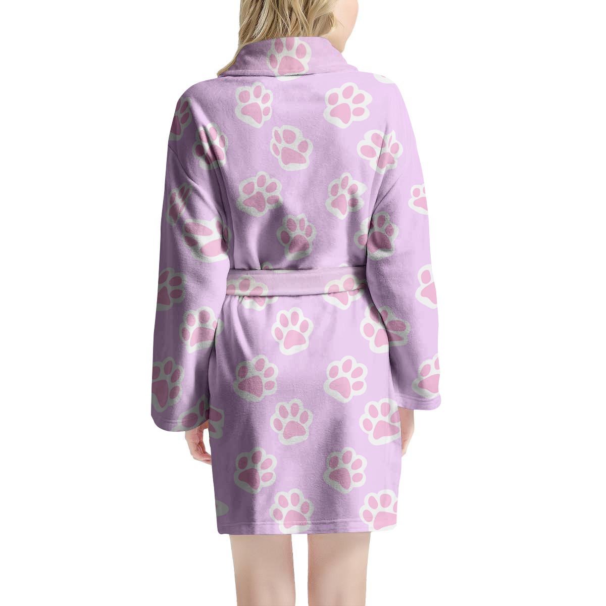 Pink Pastel Paw Women's Robe-grizzshop