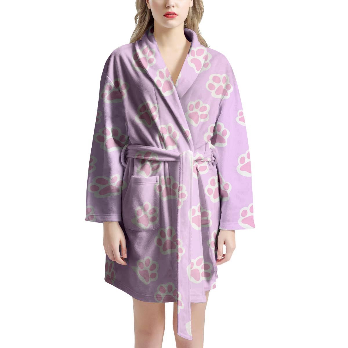 Pink Pastel Paw Women's Robe-grizzshop