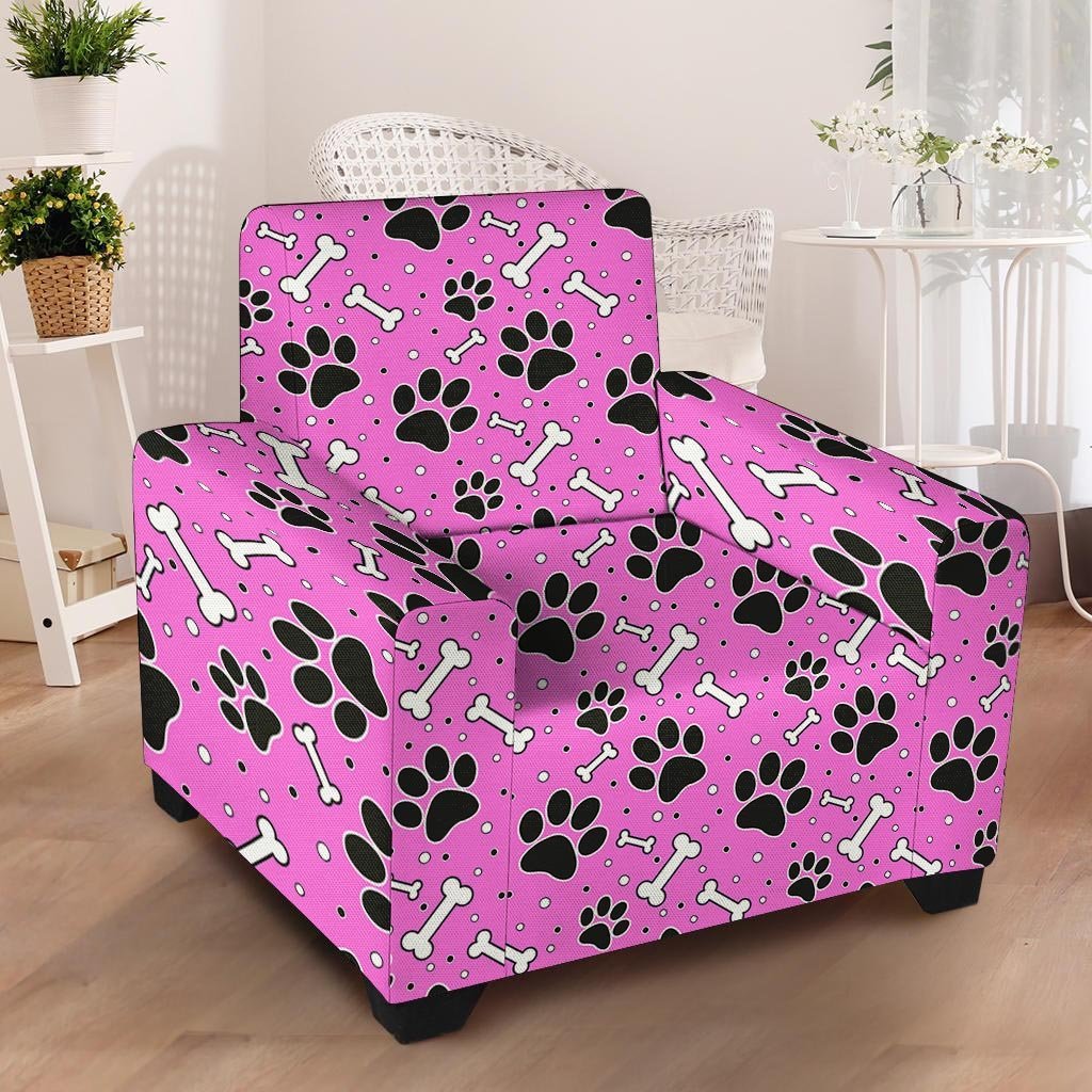 Pink Paw Armchair Cover-grizzshop