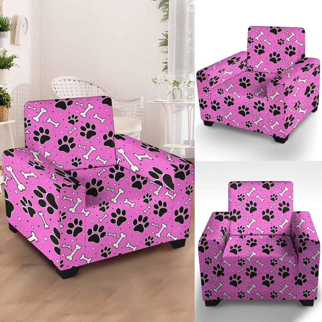 Pink Paw Armchair Cover-grizzshop