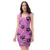 Pink Paw Bodycon Dress-grizzshop