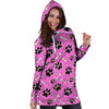 Pink Paw Hoodie Dress-grizzshop