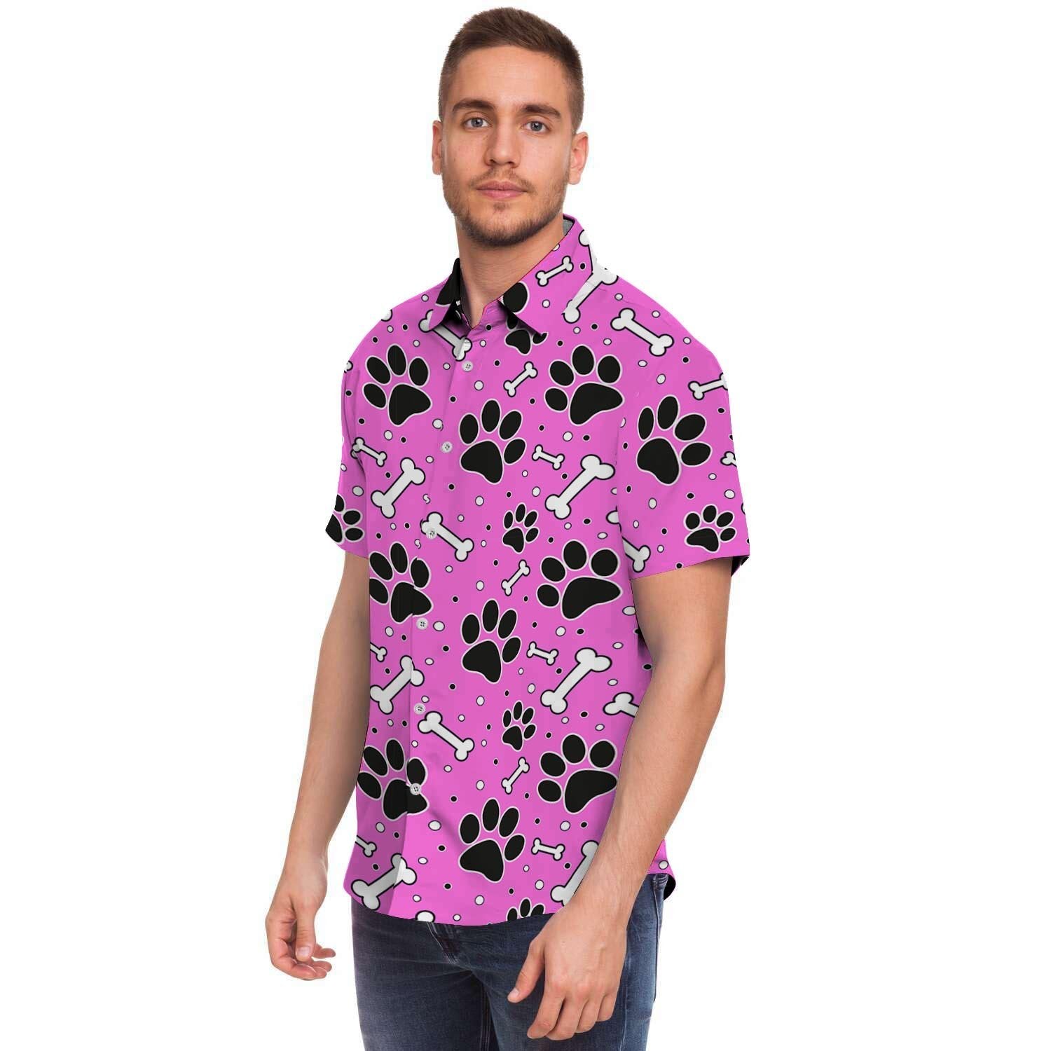 Pink Paw Men's Short Sleeve Shirt-grizzshop