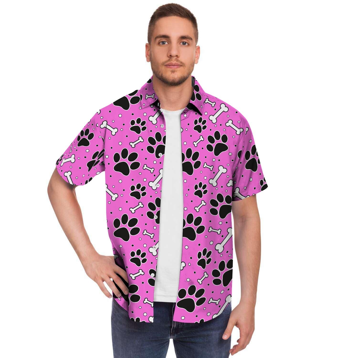 Pink Paw Men's Short Sleeve Shirt-grizzshop
