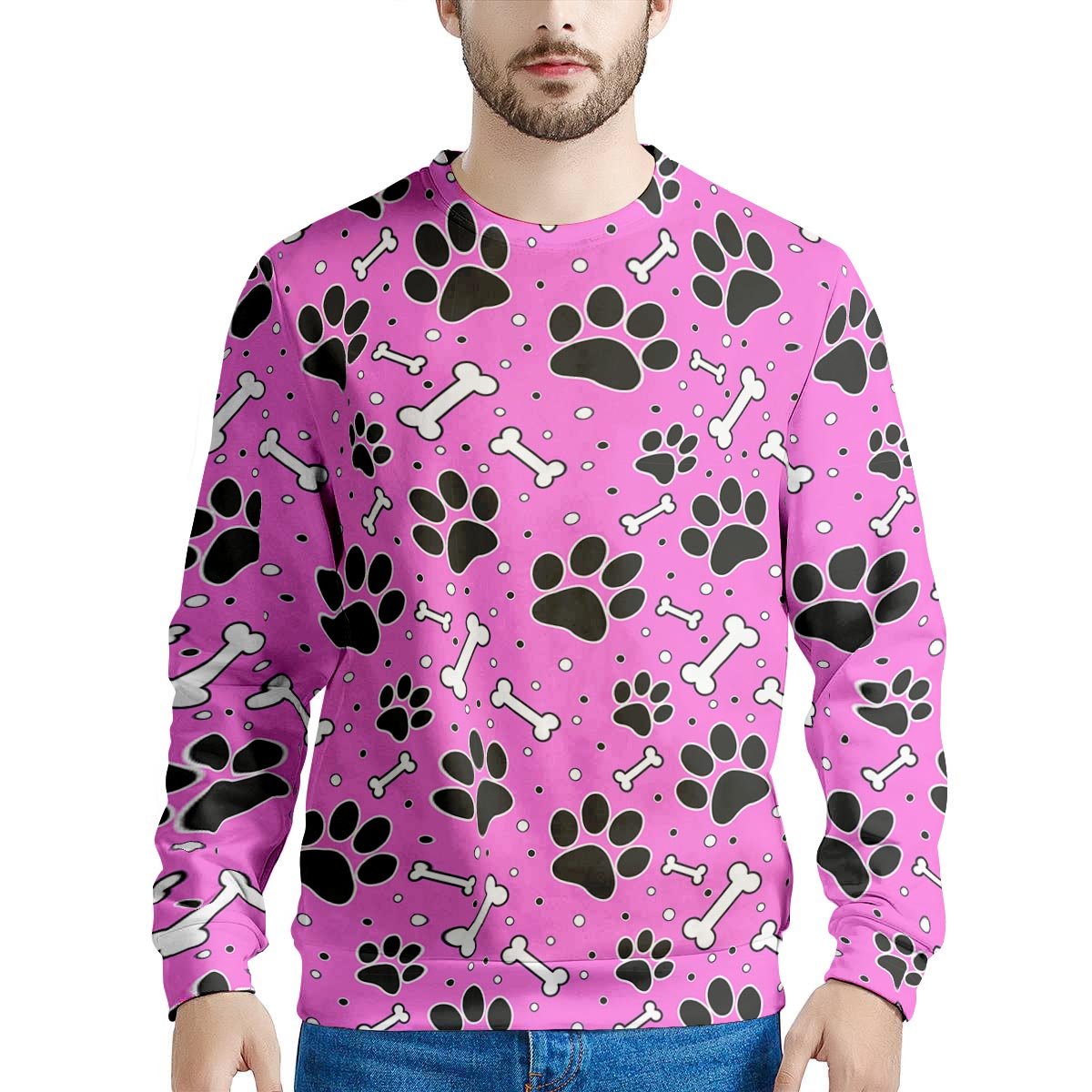 Pink Paw Men's Sweatshirt-grizzshop