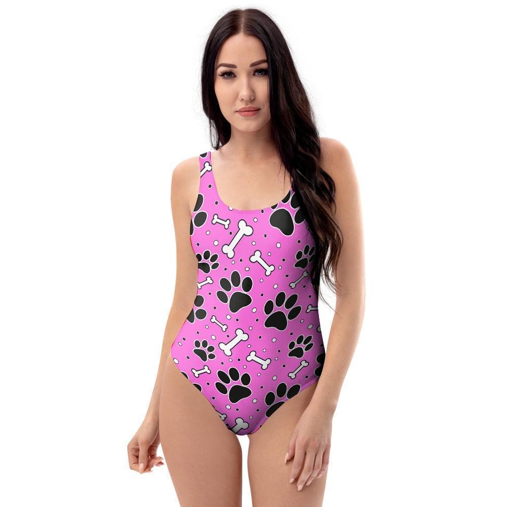 Pink Paw One Piece Swimsuite-grizzshop