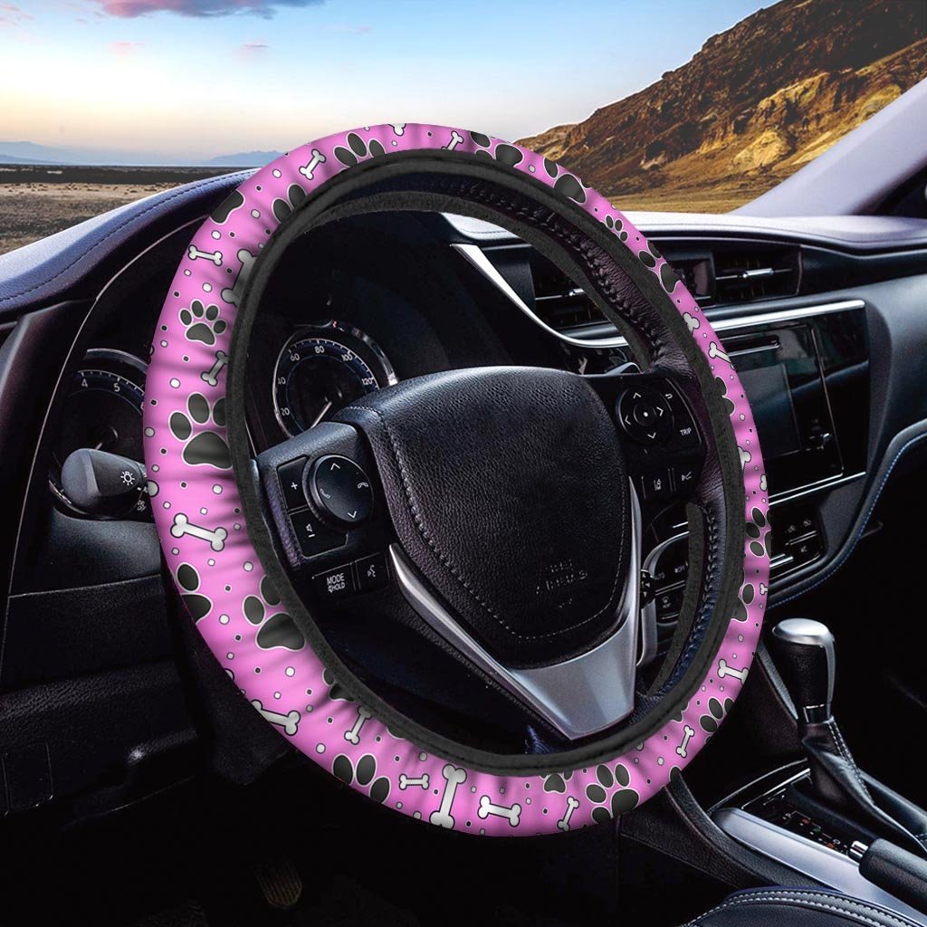 Pink Paw Steering Wheel Cover-grizzshop