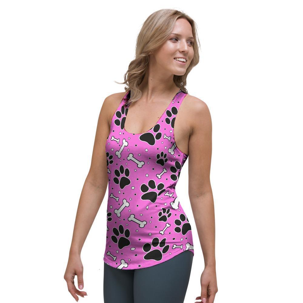 Pink Paw Women's Racerback Tank Top-grizzshop