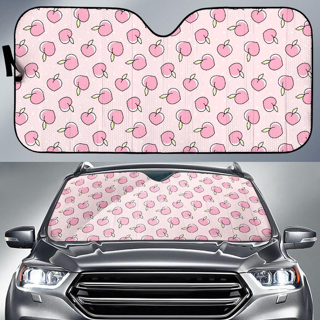 Pink Peach Pattern Print Car Sun Shade-grizzshop